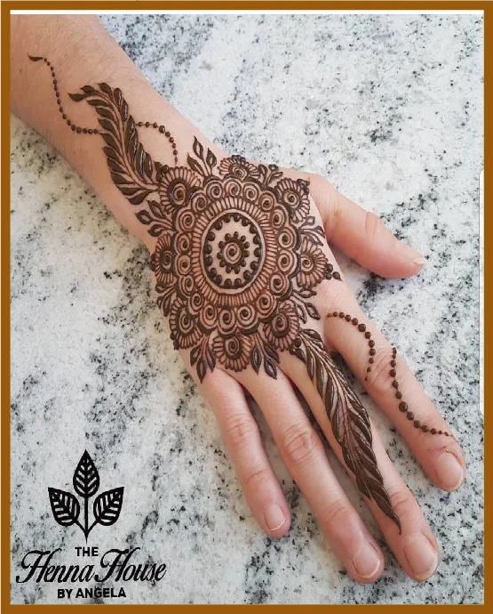 Aesthetic Hand Floral Swirl Mehndi Design